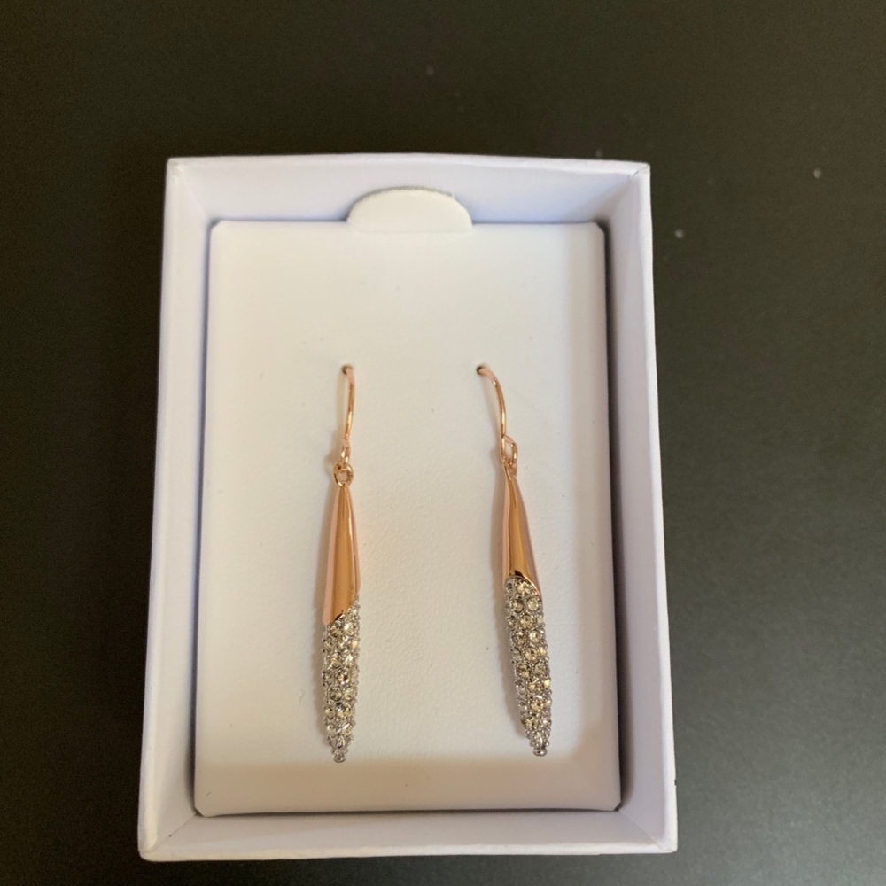 Buckley London - Edgware Pave Drop Earrings Rose